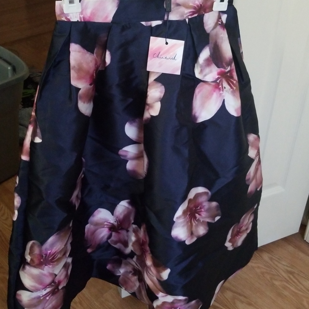 Navy and pink skirt